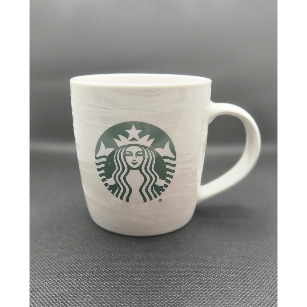 Starbucks White Bone China 12 fl oz Siren Logo Coffee Mug Mermaid